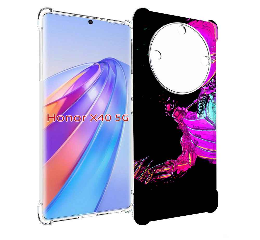 

Чехол MyPads скелет-робот-фиолетовый для Honor X40, Прозрачный, Tocco