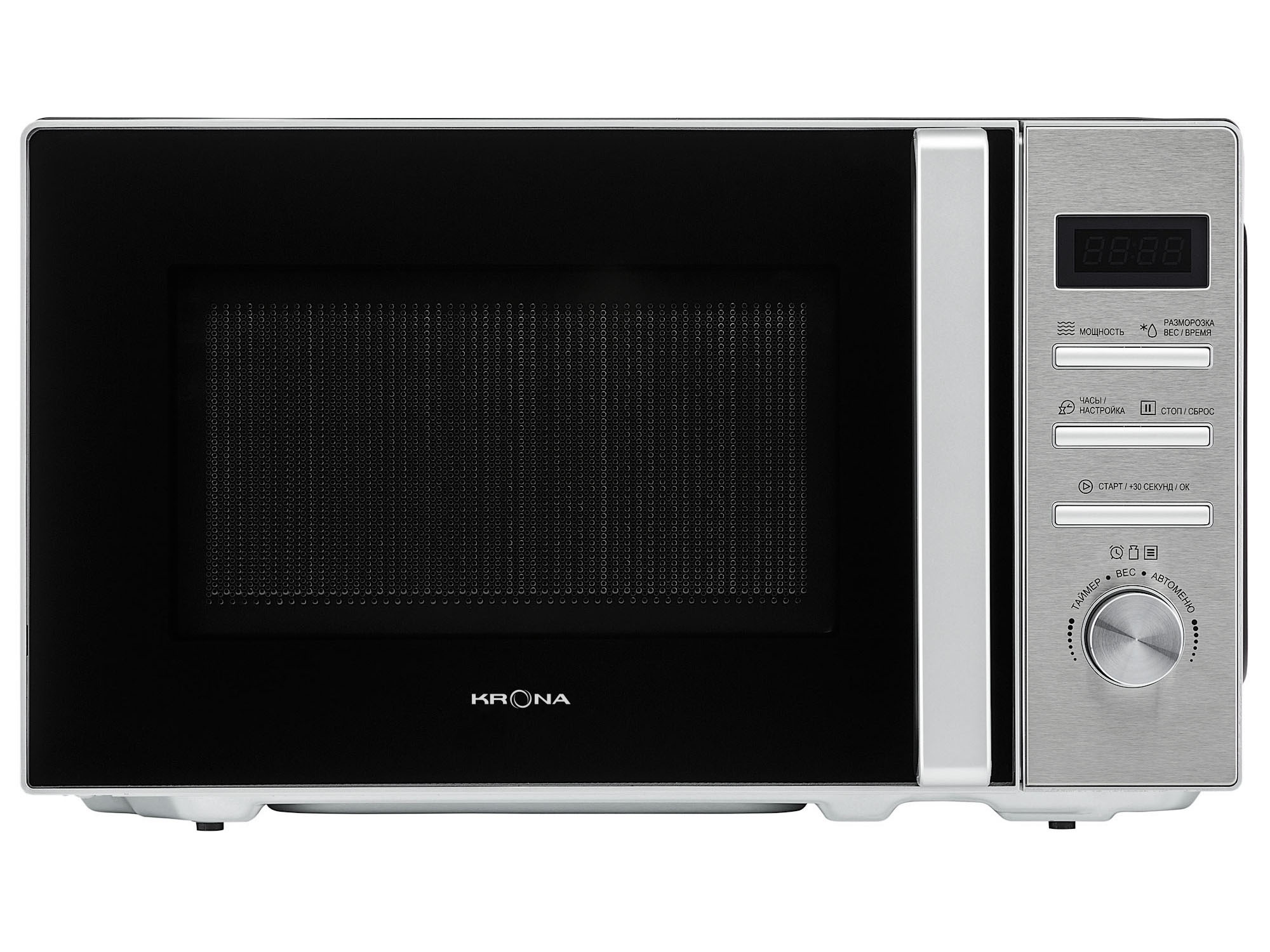 

Микроволновая печь соло Krona Quantum 44 BL/IX серебристый/черный, Quantum 44 BL/IX