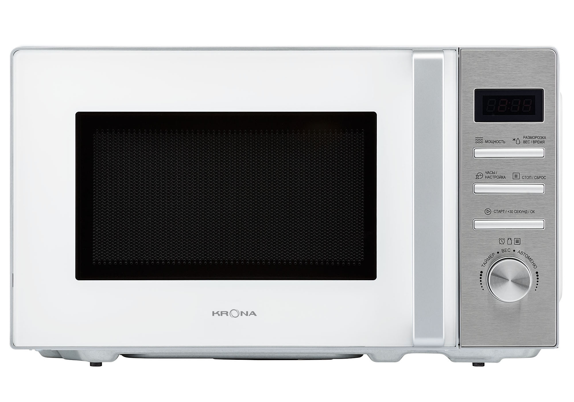 

Микроволновая печь соло Krona Quantum 44 WH/IX серебристый/белый, Quantum 44 WH/IX