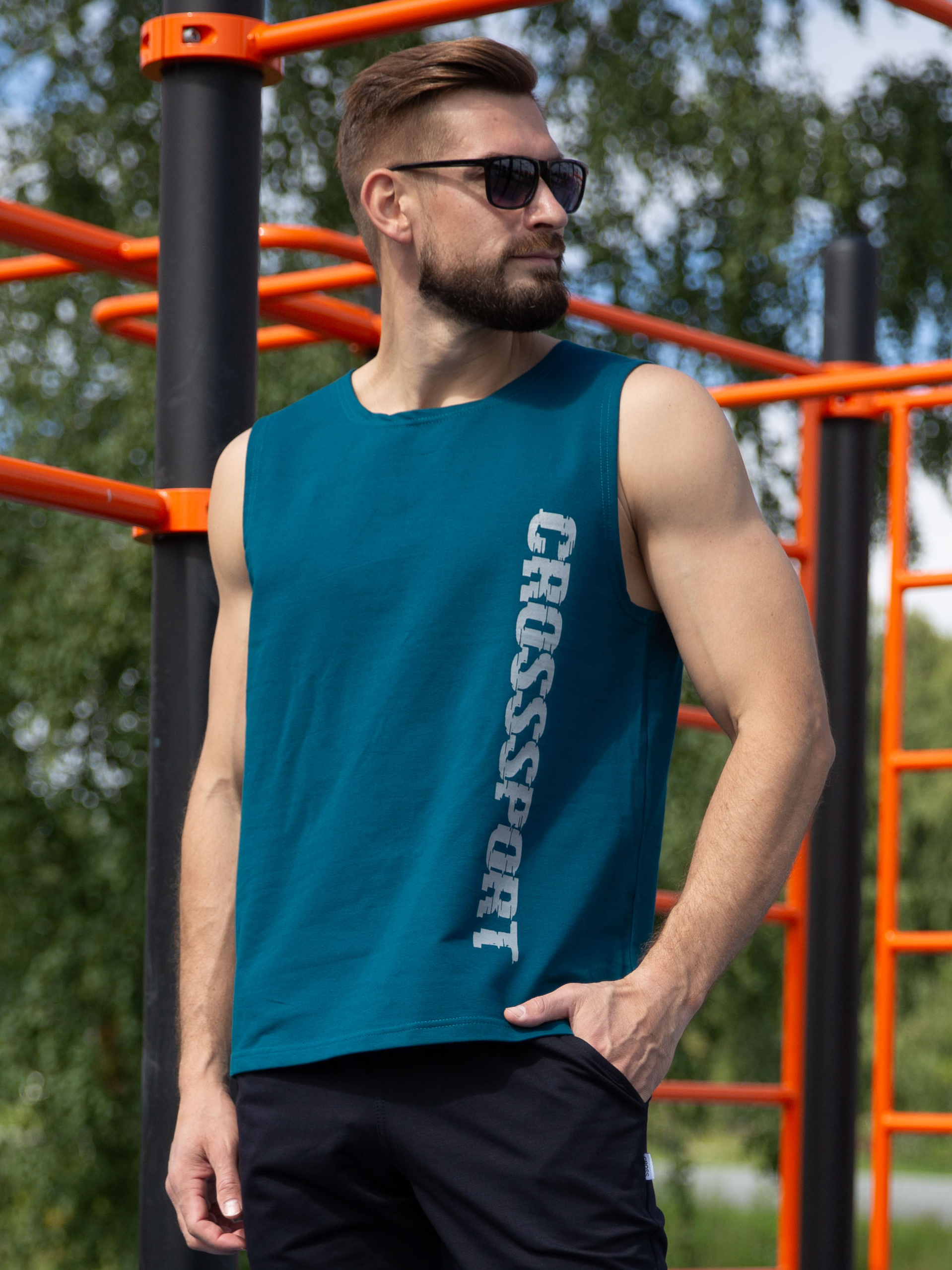 

Майка мужская CROSSSPORT Ммф-036 синяя 48 RU, Синий, Ммф-036