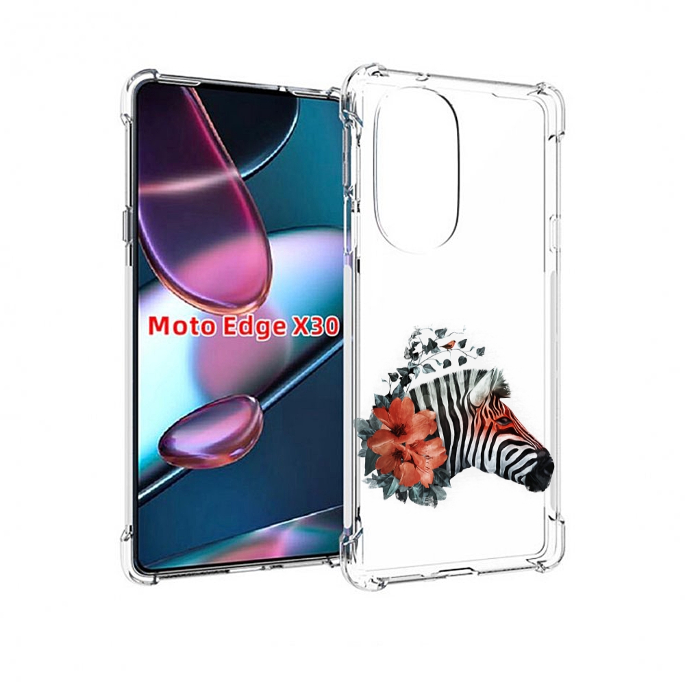 

Чехол MyPads Зебра с цветами для Motorola Moto Edge X30, Прозрачный, Tocco