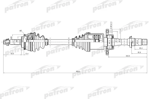 

Полуось прав Toyota Avensis T25 2.0 D-4D (85 kW) 03> PATRON PDS9106