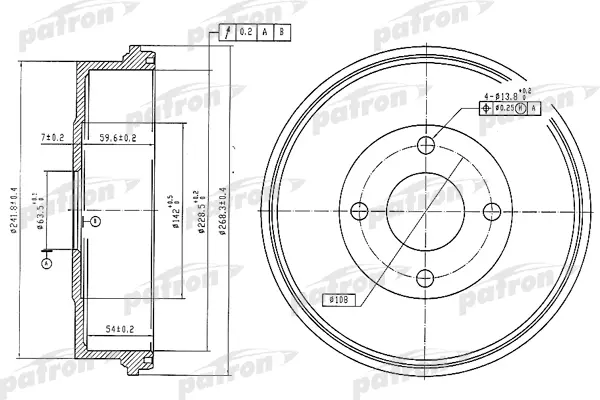 

Тормозной барабан PATRON PDR1066