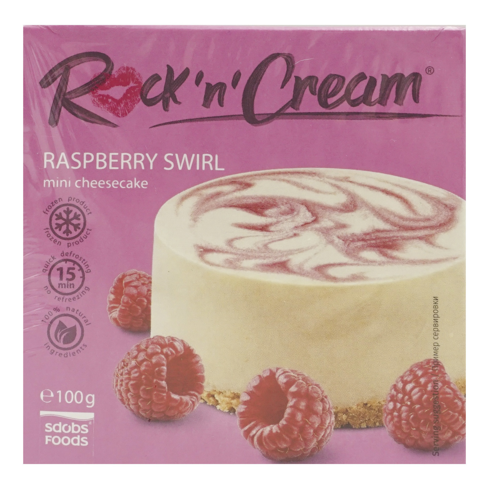 Пирожное Rock'n'Cream Мини чизкейк Малиновый свирл замороженный 100 г