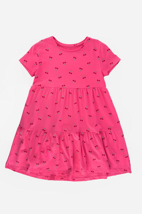 фото Многоярусное хлопковое платье ennergiia розовый 104 21-14161п-э