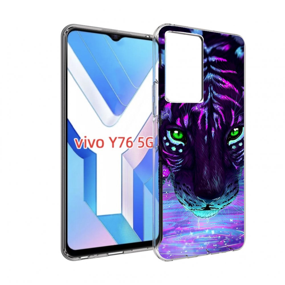 

Чехол MyPads Тигр-неон для Vivo Y76 5G, Прозрачный, Tocco
