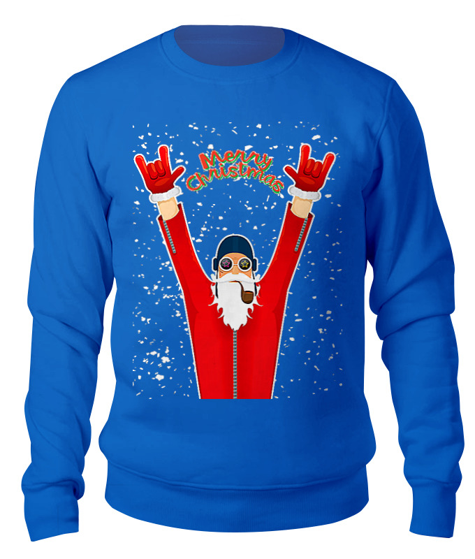 

Свитшот унисекс Printio Santa pilot синий XL, Santa pilot