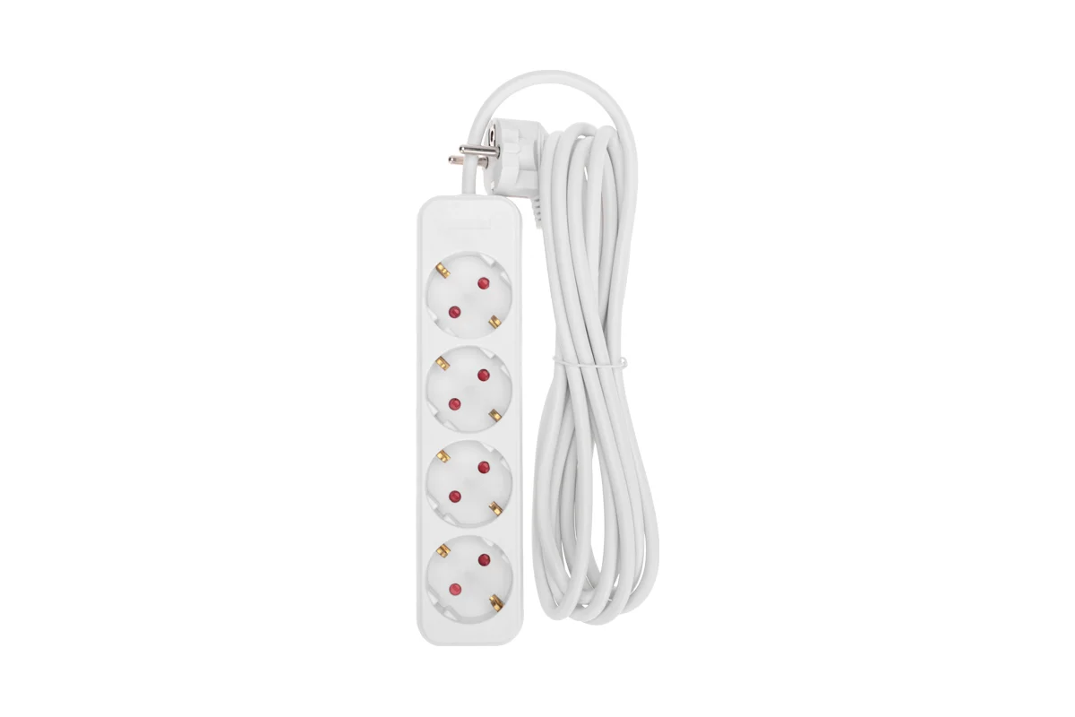 

Удлинитель REXANT 13-4026, standard 4 гнезда, 3м, 3x1,0мм, с/з, белый