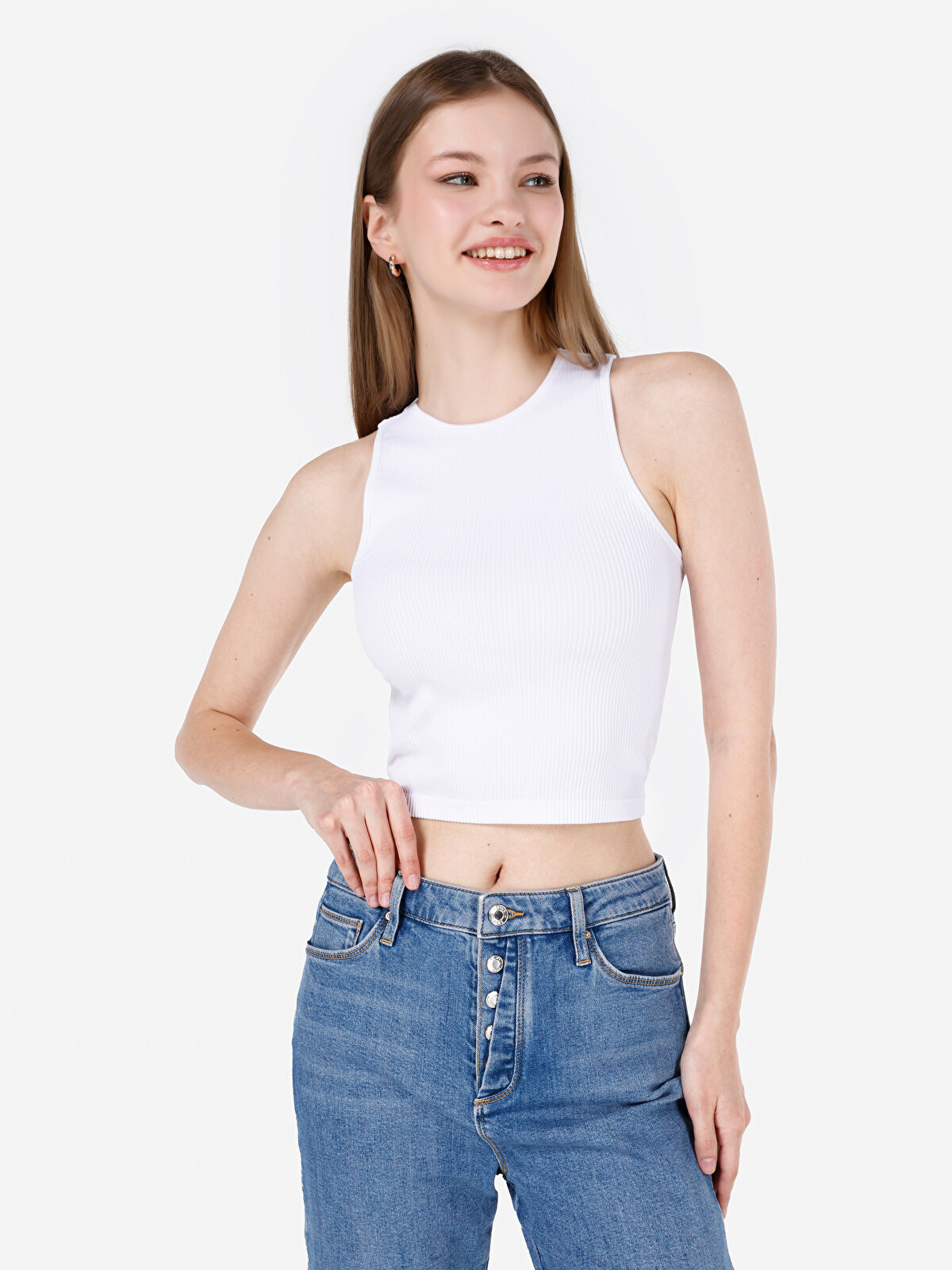 

Топ женский Colin's CL1068572 белый S, CL1068572