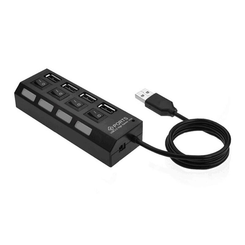 фото Usb-хаб usb hub hi-speed p-1020 на 4 порта usb 2.0 с выключателем action-mag