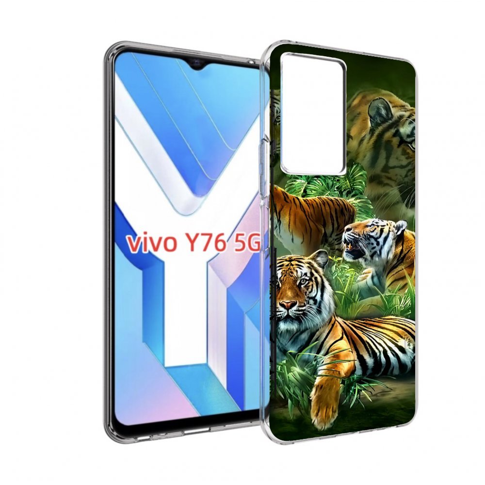 

Чехол MyPads Тигры для Vivo Y76 5G, Прозрачный, Tocco