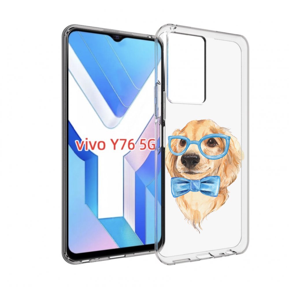 

Чехол MyPads Собака интеллигент для Vivo Y76 5G, Прозрачный, Tocco