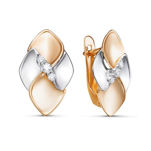 

Серьги из комбинированного золота с фианитом Yahont 237956, 237956