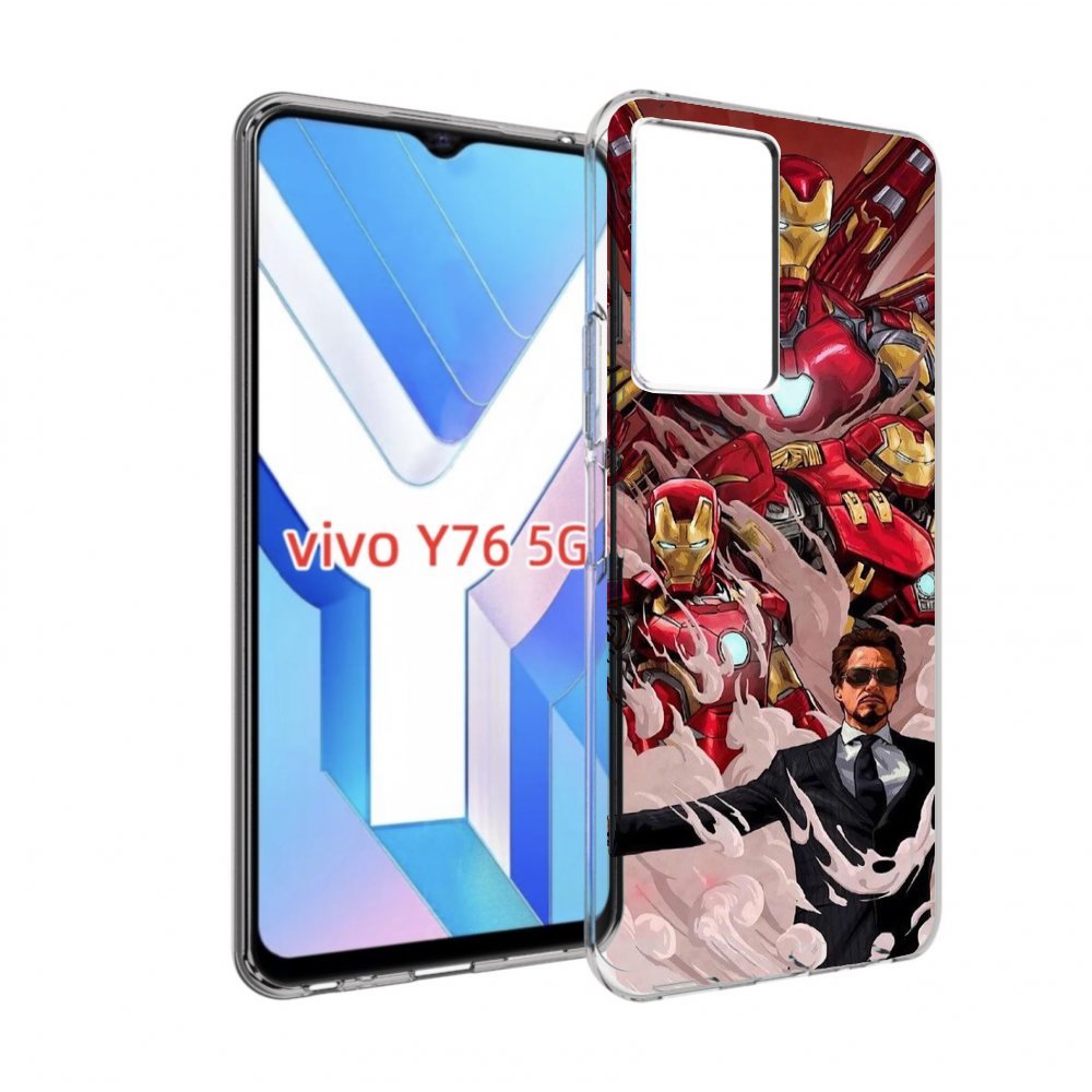 

Чехол MyPads Тони-Старк-и-костюмы для Vivo Y76 5G, Прозрачный, Tocco