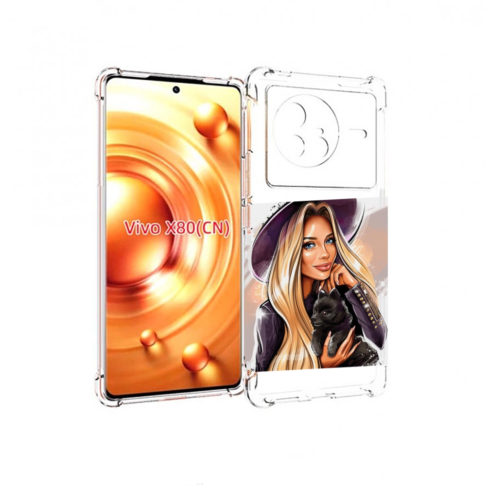 

Чехол Mypads Девушка-С-Черным-Щенком Женский Для Vivo X80, Прозрачный, Tocco