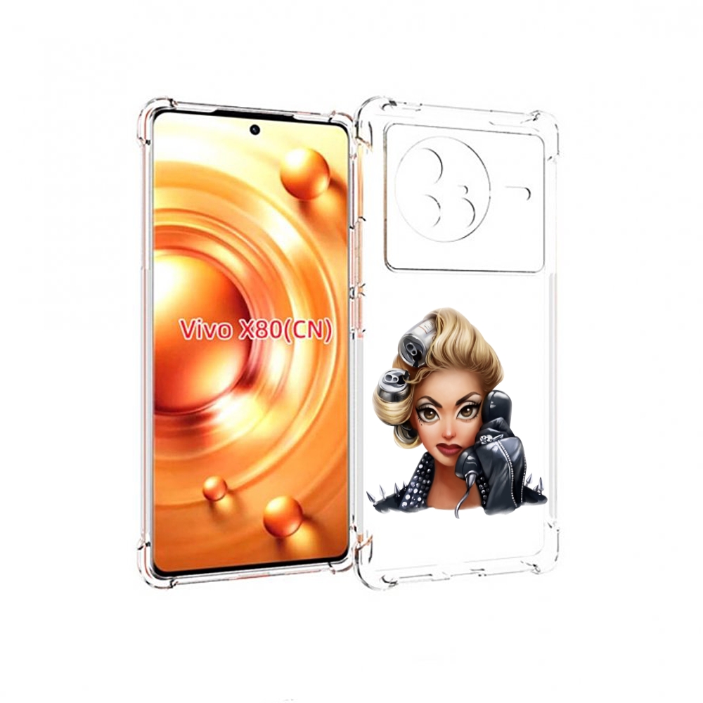 

Чехол Mypads Девушка-Смайлик-С-Телефоном Женский Для Vivo X80, Прозрачный, Tocco
