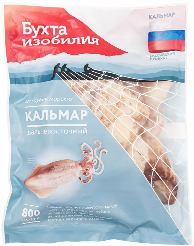 

Кальмар Бухта Изобилия | дальневосточный, свежемороженый, 800 г