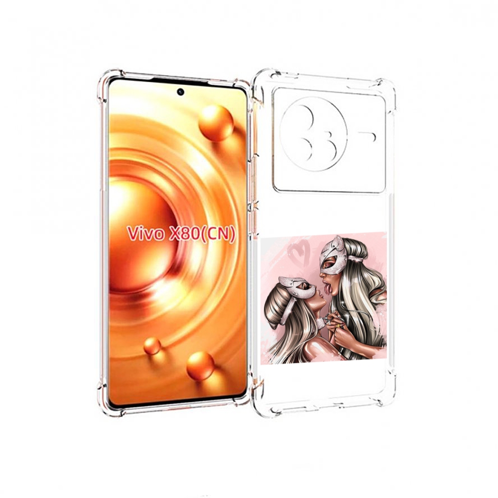 

Чехол Mypads Девушки-Поцелуй Женский Для Vivo X80, Прозрачный, Tocco