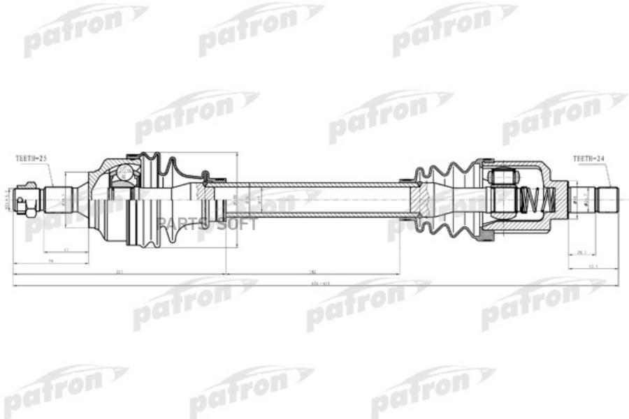 

Приводной вал PATRON PDS0282