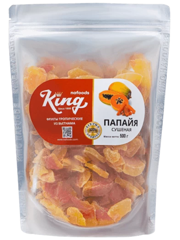 

Папайя KING натуральная сушеная, пакет 500г, Папайя