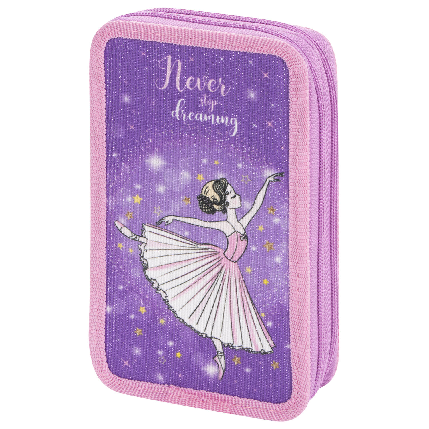 

Юнландия 2 отделения, ткань, люрекс, 19*11 см, Ballerina, на молнии