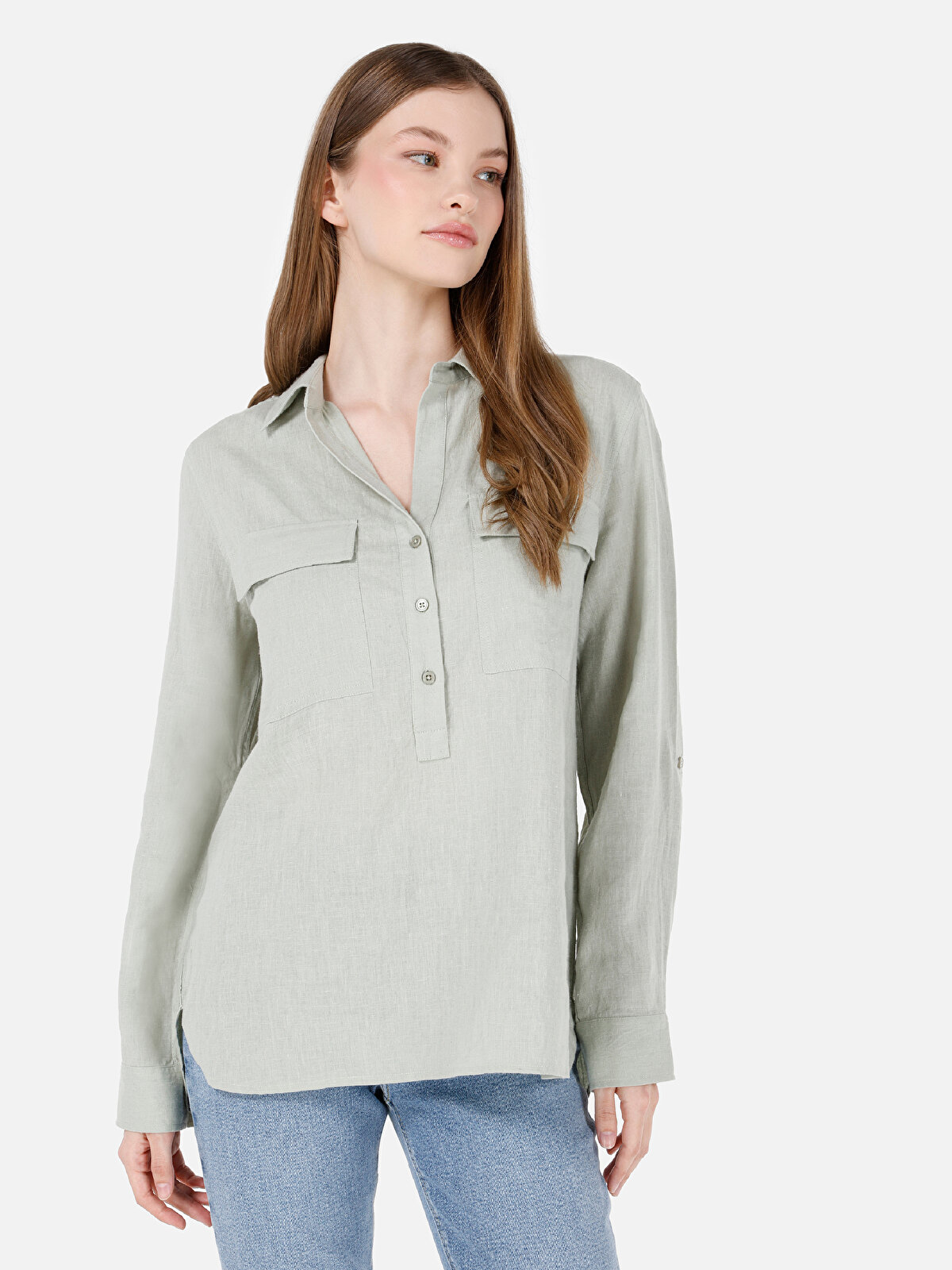 

Блуза женская Colin's CL1068237 зеленая XS, Зеленый, CL1068237