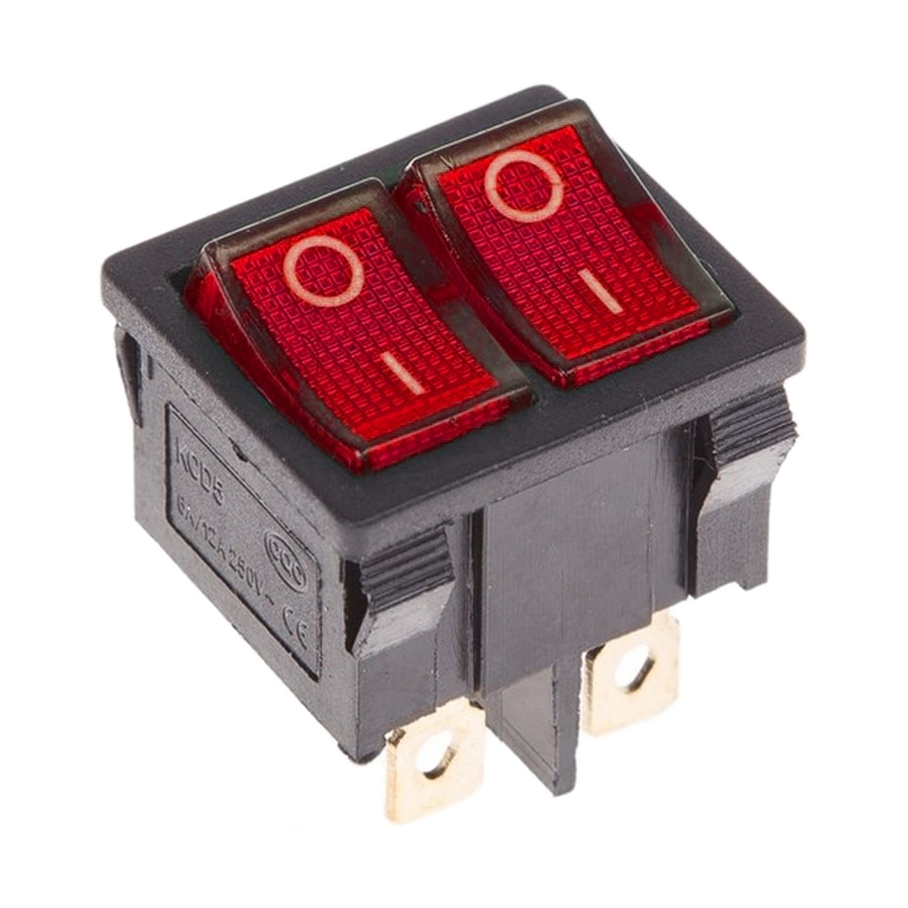Выключатель клавишный Rexant Mini ON-OFF красный с подсветкой 250В 6А (6с) 36-2160