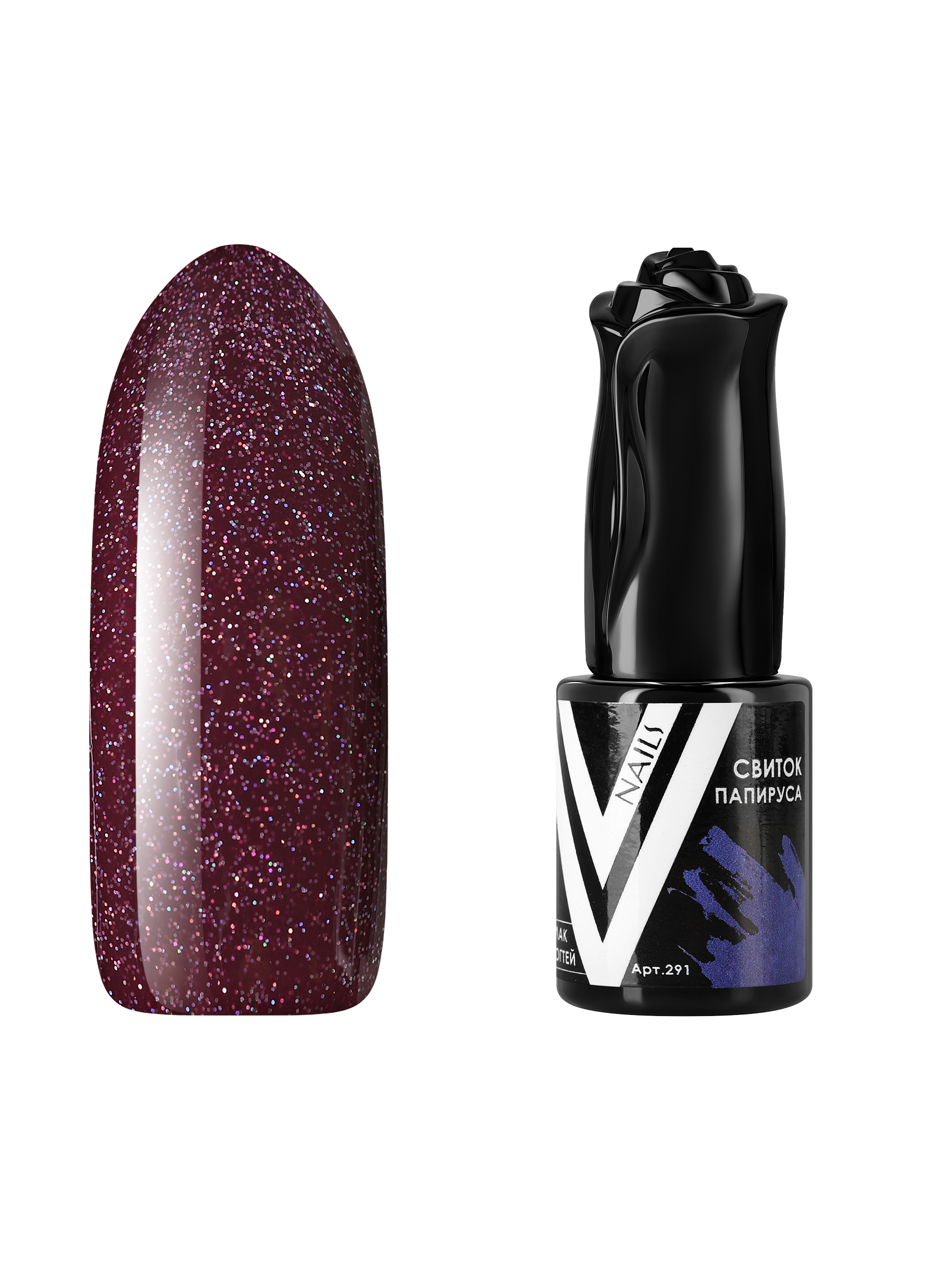 

Гель-лак для ногтей с блестками Vogue Nails плотный, насыщенный, темный, красный, 10 мл