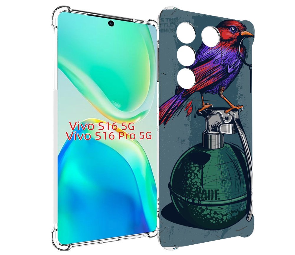 

Чехол MyPads птица с гранатой для Vivo S16 5G/S16 Pro 5G/V27/V27 Pro, Tocco