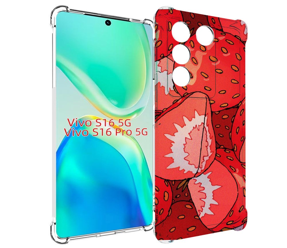 

Чехол MyPads рисованная-клубника для Vivo S16 5G/S16 Pro 5G/V27/V27 Pro, Tocco