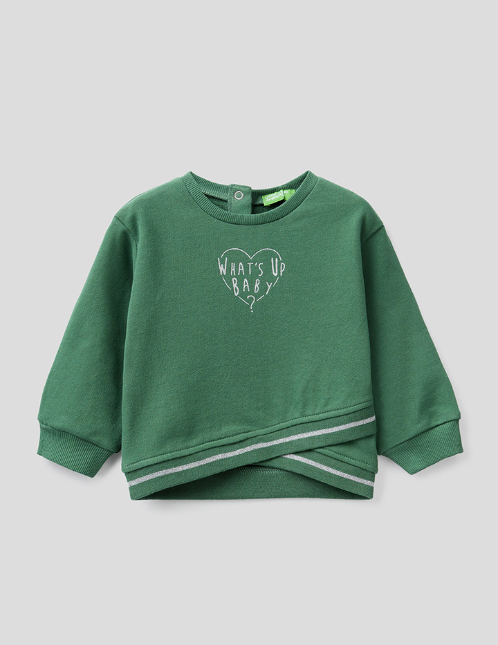 

Свитшот для девочек Benetton цв. зеленый р.98, 21A_3JR4C15DF