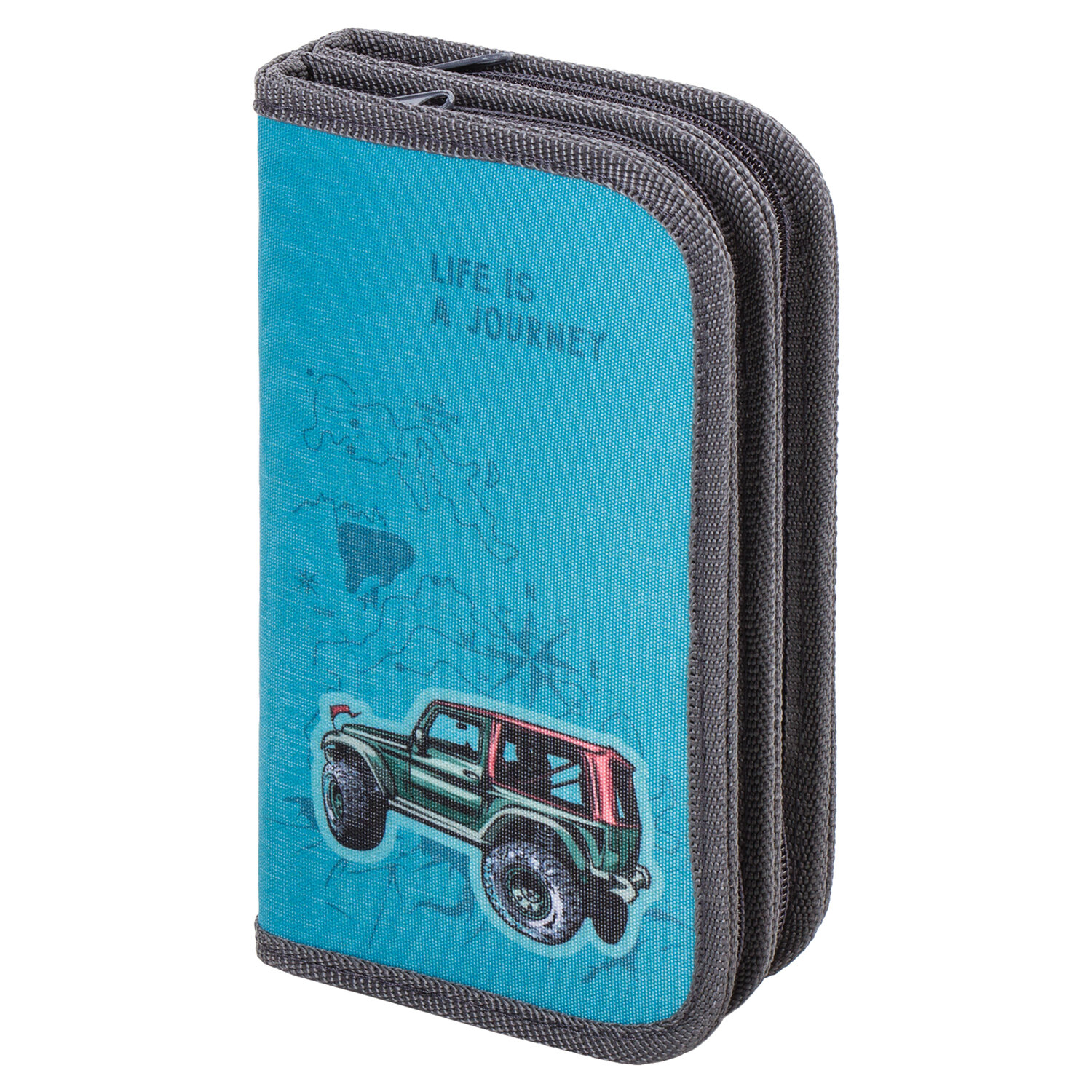 

Brauberg 2 отделения, ткань, 19*11 см, Journey, на молнии