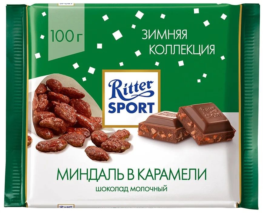 фото Шоколад ritter sport молочный миндаль в карамели 100 г