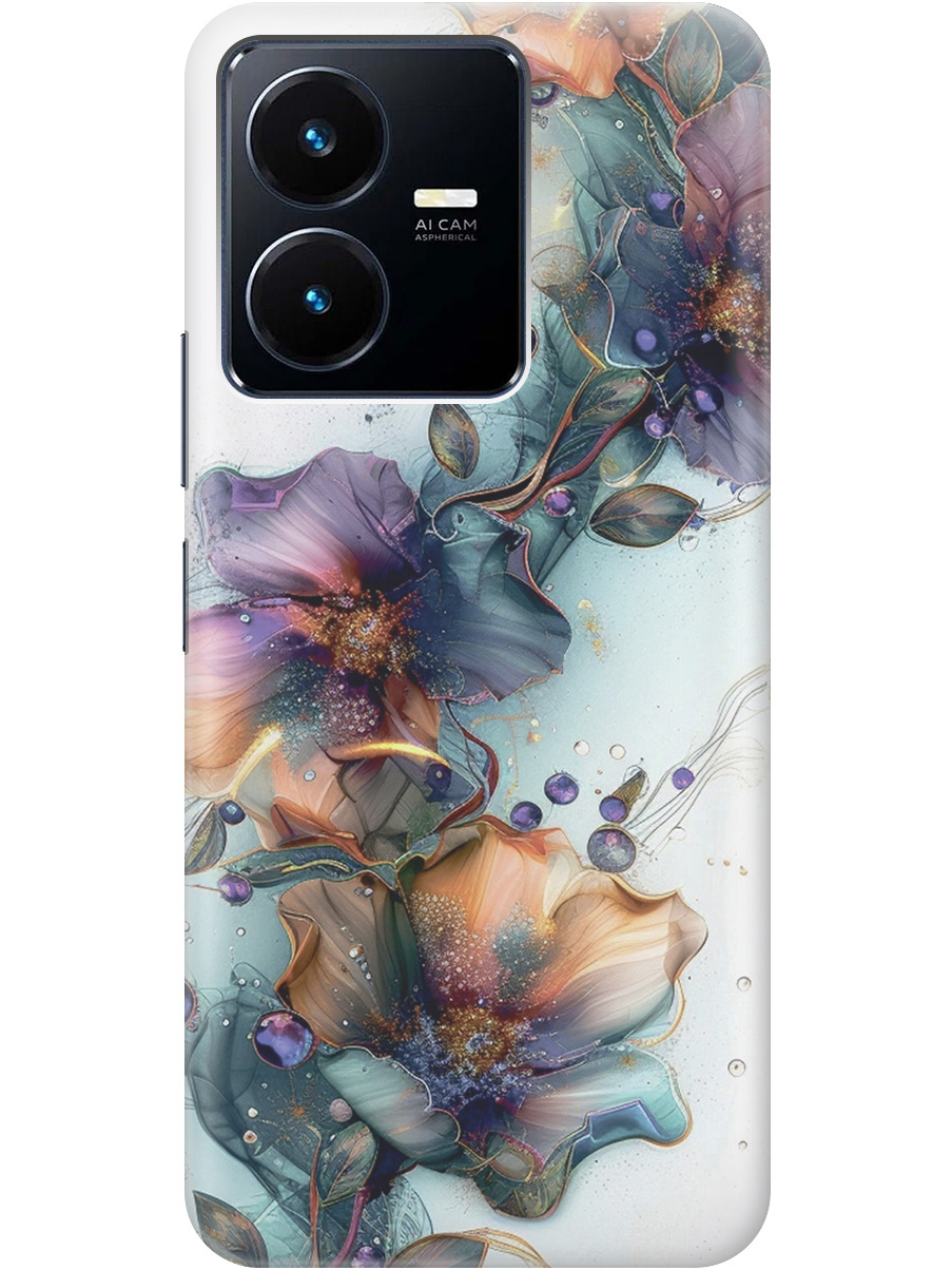 

Силиконовый чехол на Vivo Y22 с принтом "Мистические цветы", Прозрачный;белый;зеленый, 766400610