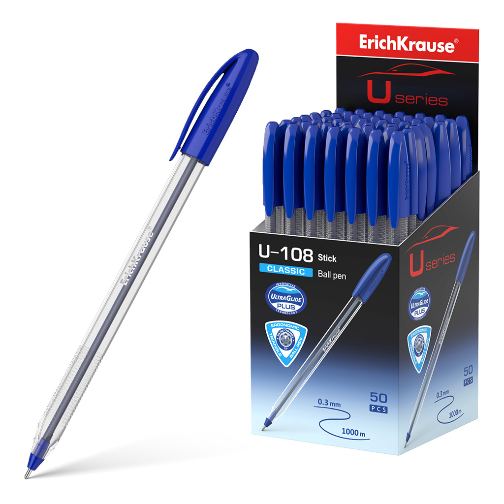 

Ручка шариковая ErichKrause U-108 Classic Stick 1.0, Ultra Glide Technology, цвет синий 47