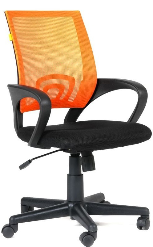фото Компьютерное кресло евростиль 696 лайк ткань черно-оранжевая