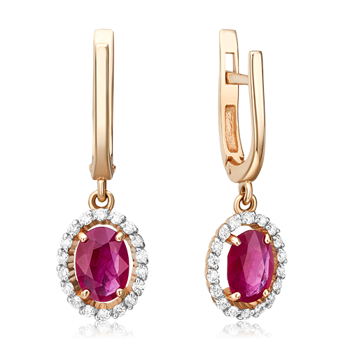 

Серьги из золота PLATINA jewelry 02-0719, рубин, 02-0719