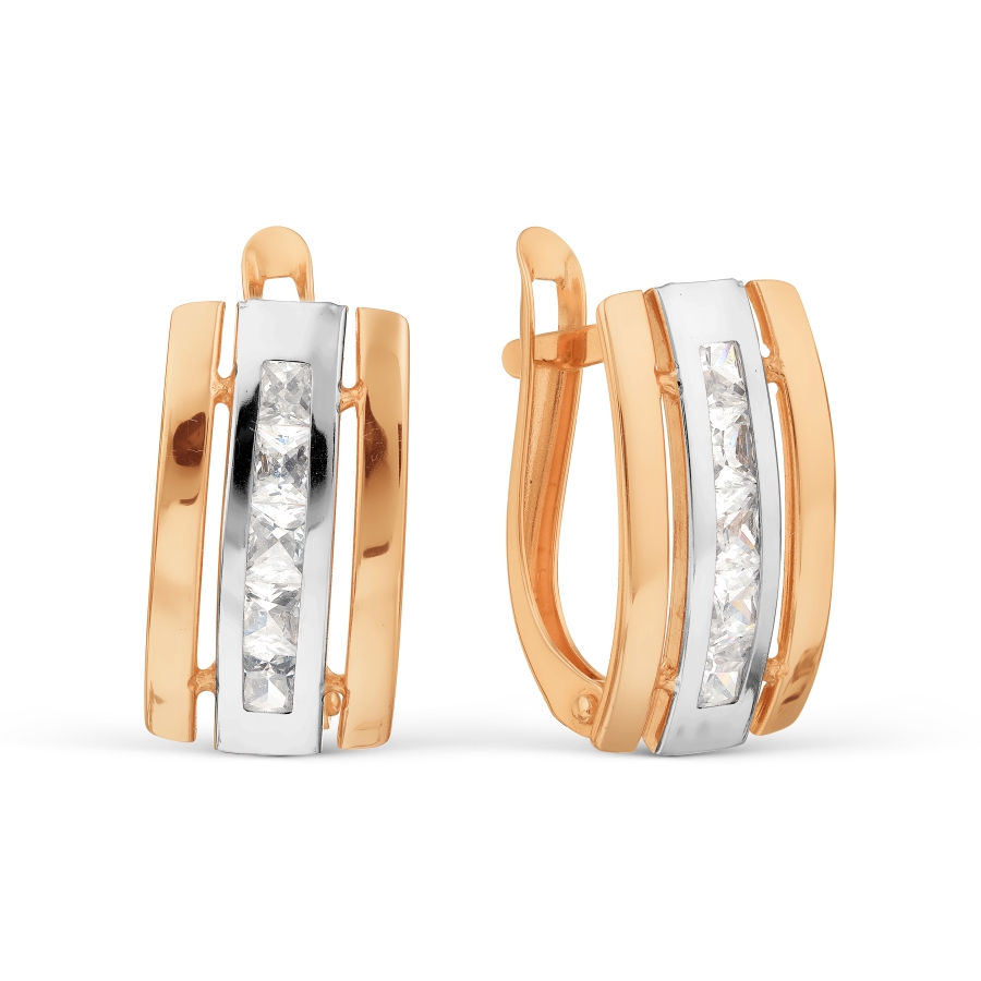 

Серьги из комбинированного золота ЯХОНТ Золотой 239200, фианит, 239200