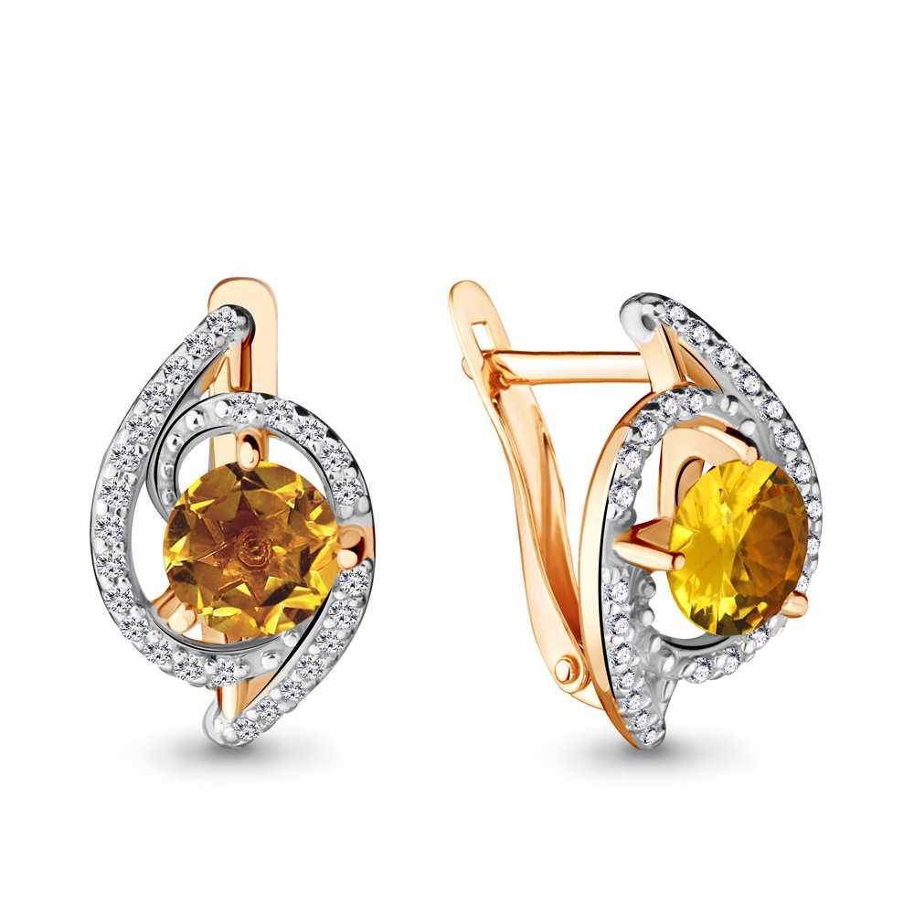 

Серьги из серебра с цитрином Yahont 239327, 239327