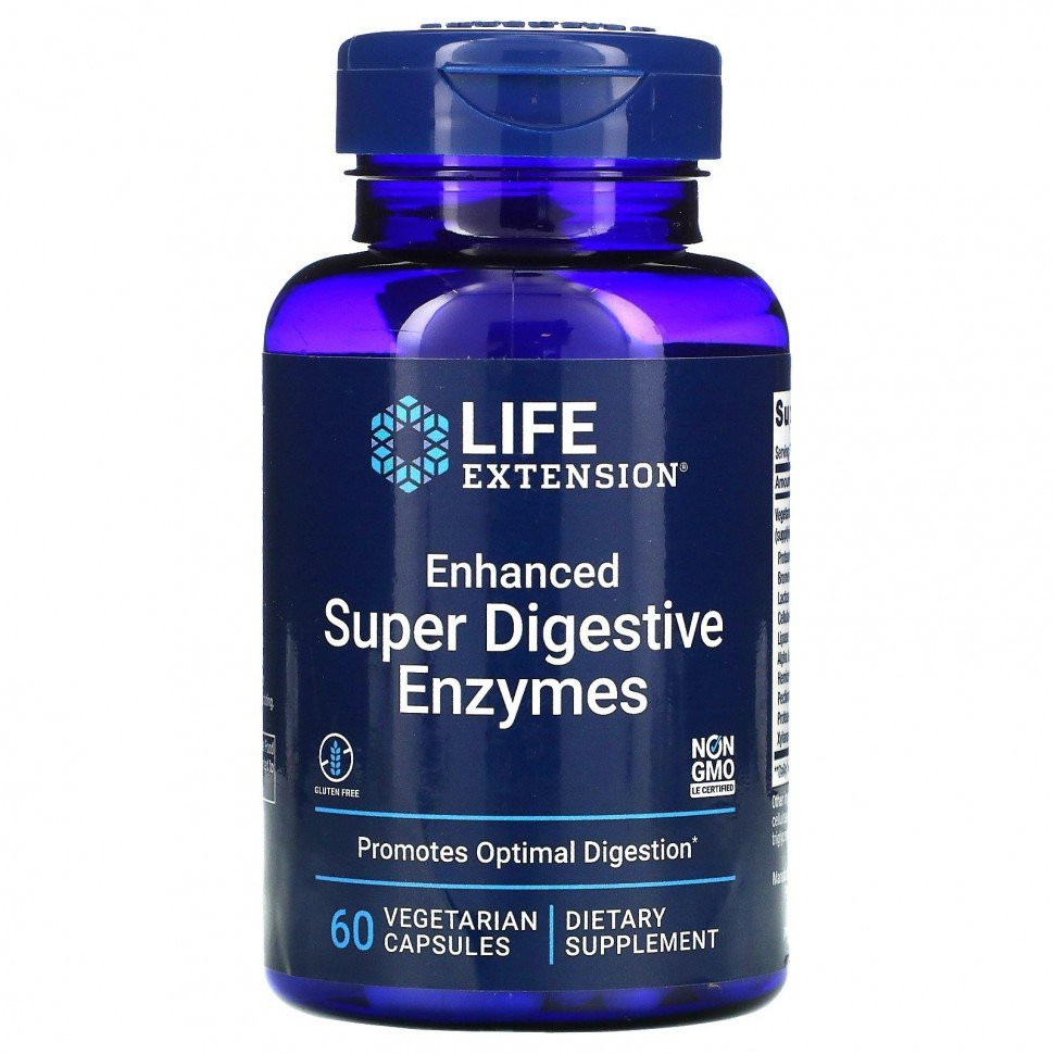 Пищевая добавка Life Extension Enhanced Super Digestive Enzymes, 60 вегетарианских капсул