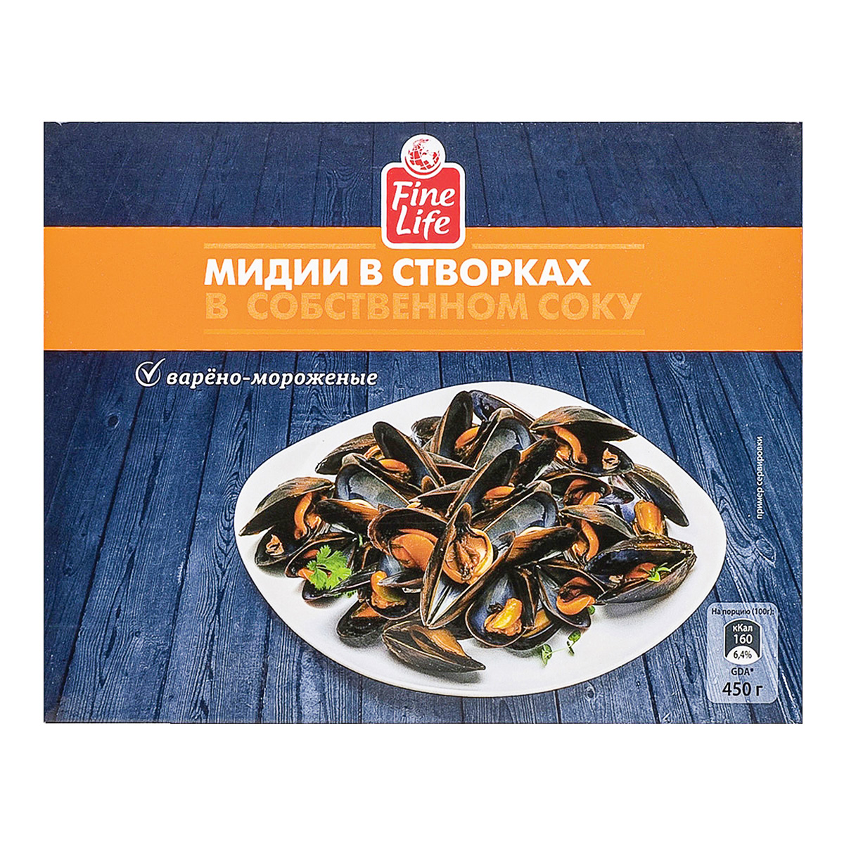 

Мидии Fine Life в створках в собственном соку 450 г
