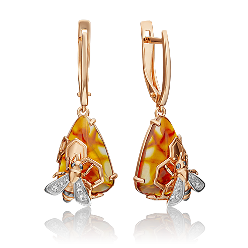 

Серьги из желтого золота с янтарем Yahont 239867, 239867