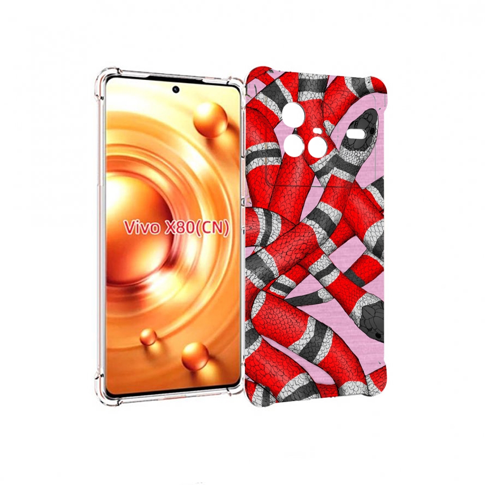 

Чехол Mypads Змея-Красно-Черно-Белый Для Vivo X80, Прозрачный, Tocco