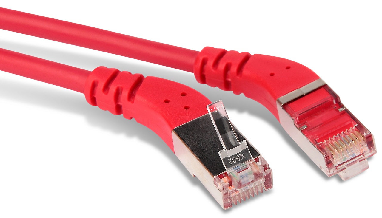 фото Кабель для компьютера hyperline pc-apm-stp-rj45/l45-rj45/r45-c5e-2m-lszh-rd