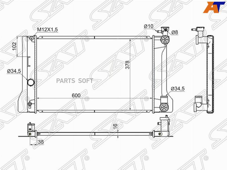 

SAT Радиатор TOYOTA COROLLA FIELDER/AXIO 1NZ/2ZR/3ZR 06- RHD