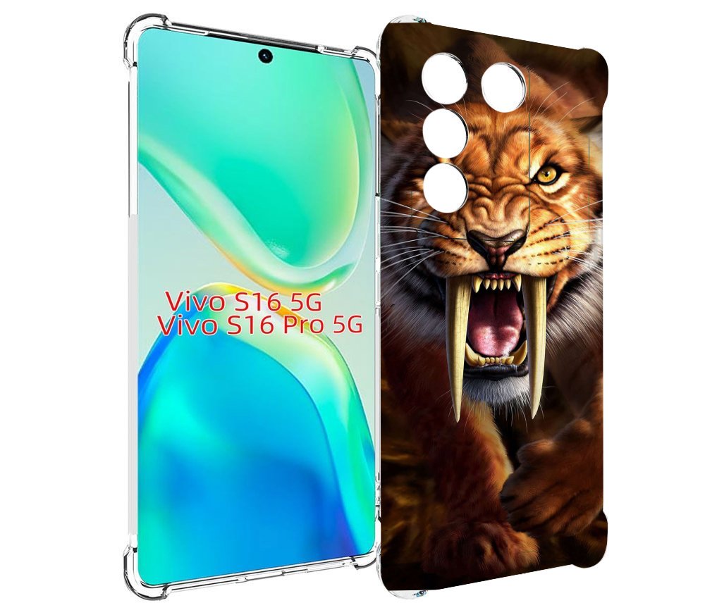 

Чехол MyPads саблезубый злой тигр для Vivo S16 5G/S16 Pro 5G/V27/V27 Pro, Tocco