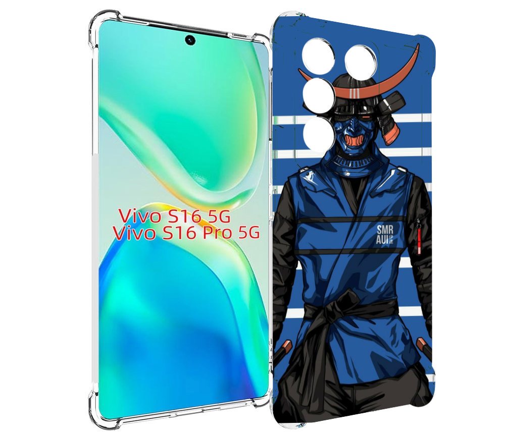 

Чехол MyPads самурай в синей форме для Vivo S16 5G/S16 Pro 5G/V27/V27 Pro, Tocco
