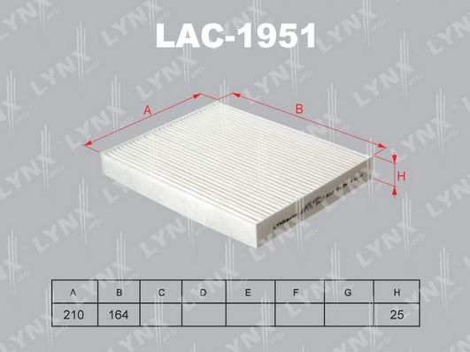 

Фильтр воздушный салона LYNXAUTO lac1951