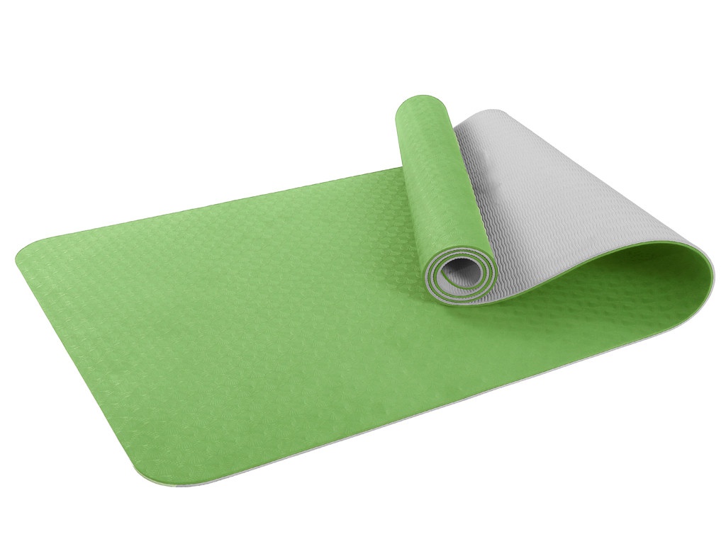 Коврик для фитнеса Larsen TPE green/grey 183 см, 6 мм
