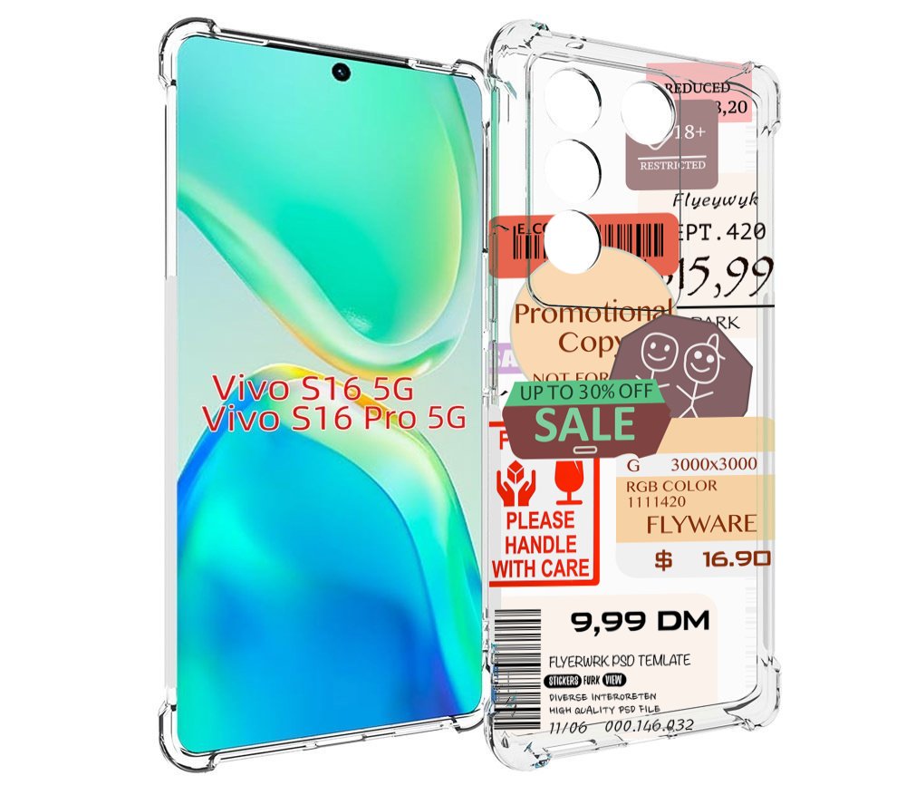 

Чехол MyPads скидочные-купоны-принт для Vivo S16 5G/S16 Pro 5G/V27/V27 Pro, Tocco